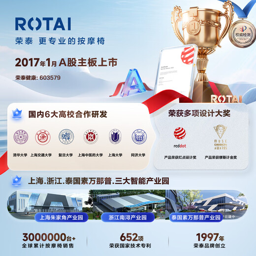 荣泰（RONGTAI）按摩椅家用智能全身按摩多功能太空舱2025十大品牌【家电补贴】送长辈父母礼物A50pro升级款灰咖色