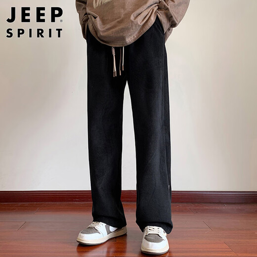 JEEP SPIRIT Jeep casual pants men's pants men's autumn and winter straight wide-leg high-end sports pants trendy American trousers