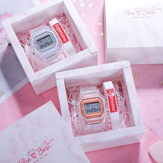 Smart watch LED electronic watch student sports outdoor watch digital multi-function waterproof transparent gold watch