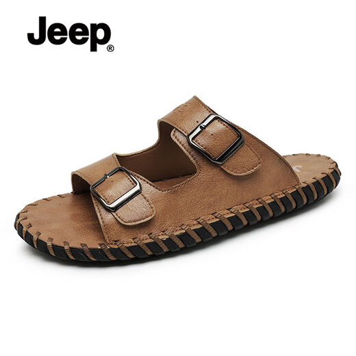 Jeep Jeep Slippers for men in autumn new style breathable soft sole wear casual sandals outdoor non-slip Roman beach shoes men brown [standard sneaker size] 39
