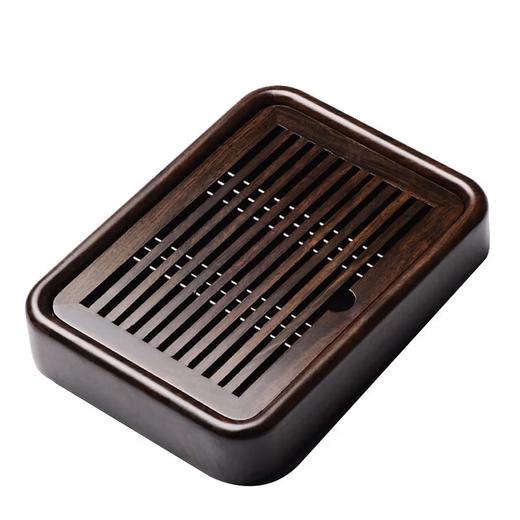 Shangyanfang ebony solid wood tea tray tea tray water storage drain type small home office kung fu tea set dry brewing tea table