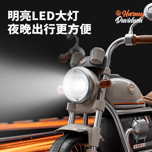 Beibele children's electric car motorcycle 1-3-6-8 years old can sit on a baby remote control car for boys and girls birthday gift full with brown dual drive 12V4 battery + remote control