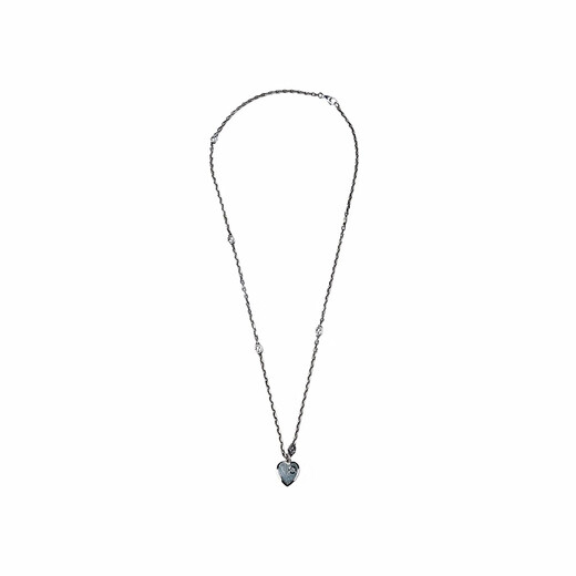 Gucci (Gucci) Interlocking Doble G esmaltar Collar de amor Joyas plateadas 925 Cadena de suéter de plata Femenina Azul F Mujer F Packaging Basic - Bolsa de polvo + Caja de envasado