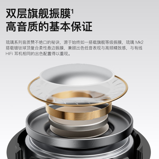 Weak water and sand 2025 new style Liuli MK2 wireless Bluetooth headset in-ear gaming music sports headset active noise reduction HiFi sound quality Bluetooth 6.0 ultra-long battery life student Yunfeng White HiFi sound quality | -40dB noise reduction LDAC high quality protocol