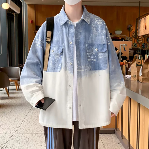 
KMUYSL denim jacket men's pink tie-dye gradient teenager student clothes 2025 spring new product barber trendy jacket SH16823 pink (genuine high quality) M ((suitable for weight 75 Jin [Jin equals 0.5 kg]-95 Jin [Jin equals 0.5 kg] wear))