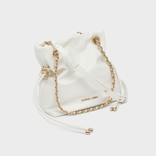 CHARLES&KEITH25秋新品柔软抽绳简约链条福袋包手提托特包包女包CK2-80151536 Cream奶白色 S