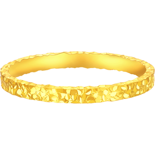 CHINA GOLD Gold Ring Pure Gold Crushed Ice Ring Women's New Year's Eve Gift for Girls Women's Valentine's Day Gift Circle No. 13/About 2.4g