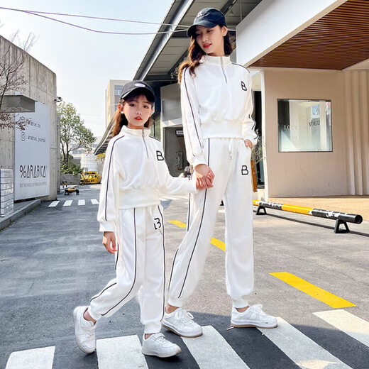 奥特曼炸街亲子装母女装洋气套装立领高腰显瘦春秋款休闲时尚两件套全棉 热售桔色 130