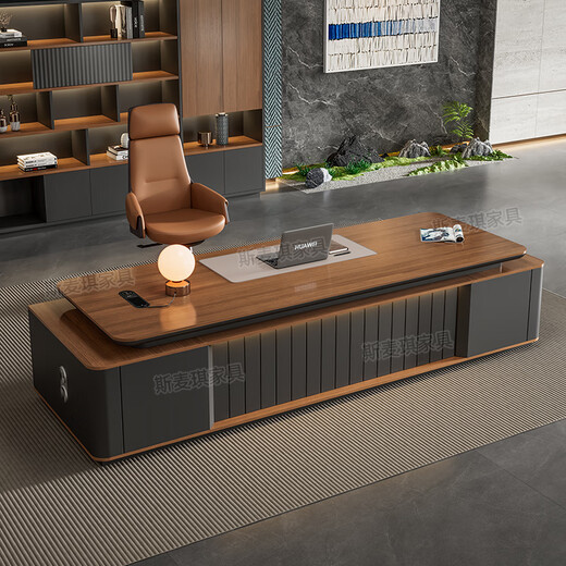 Simaqi boss desk light luxury high-end modern simple paint executive desk president desk office furniture manager desk 1.8 meters single cabinet boss desk ordinary desktop