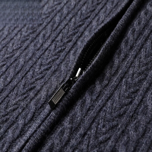 XJSGS men's high-end brand wool sweater 100% pure wool international luxury knitted sweater autumn and winter men's coat cardigan high-end burgundy ready stock XL 130-145Jin Jin is equal to 0.5 kg