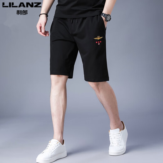 
Lilang men's casual shorts men's 2025 new summer thin style versatile sports quick-drying men's five-point pants black 13067 2XL 180 (suitable for weight 150-170Jin [Jin equals 0.5 kg])