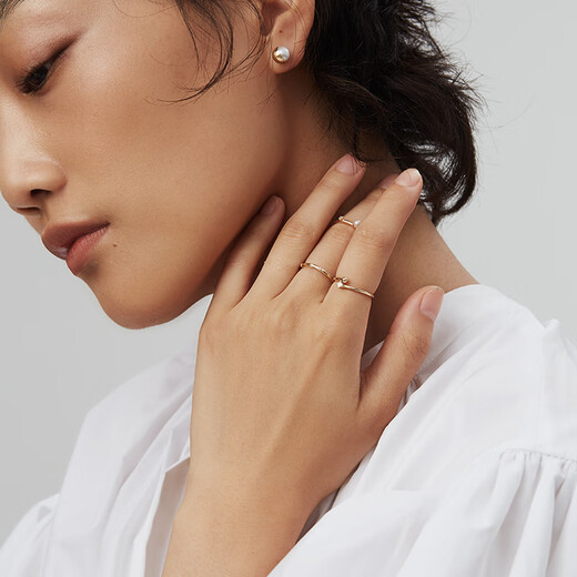 Kawamori RandomCrush briefly encounters 14K gold ring light luxury niche design tail ring for women gold 9# Hong Kong code 14K gold