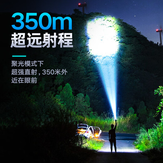 手电筒强光手电超亮远射变焦远射便携家用户外骑行应急灯光 SFL6168黑色xe
