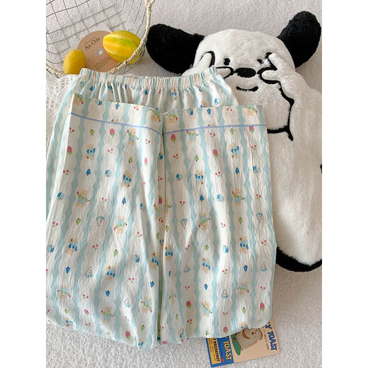 莫代尔三件套樱桃小熊睡衣女夏季短袖可爱卡通宽松云朵棉夏天家居服套装 JS-9905#黑爱心 三件套-云感棉 M 码 155-162 体重100斤内