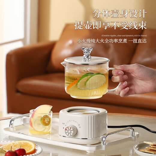 Health kettle, kettle, hot water kettle, thermostatic kettle, teapot, teapot, all-in-one, fully-glass, fully-automatic, small home, multi-functional office, large capacity, silver-plated 0.6L