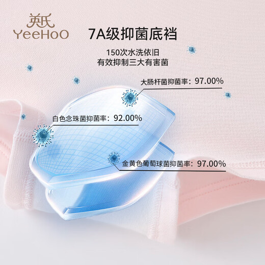 YEEHOO 7A antibacterial one-way moisture-guided children's underwear girls' underwear pure cotton baby boxer briefs 3-6 years old