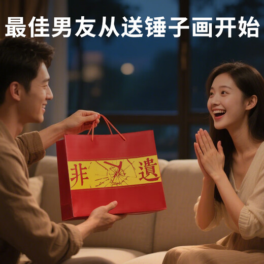 山迪锤子画定制玻璃画真人照片定制生日送女友老婆结婚周年纪念日礼物 竖版30*40【充电底座+礼盒】