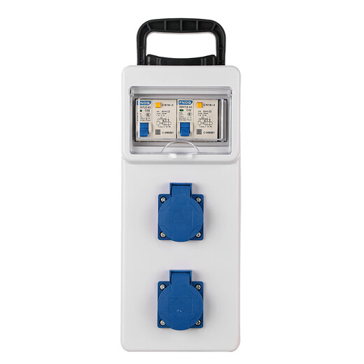 Caja eléctrica pequeña móvil temporal sitio de construcción caja de distribución de tres niveles tablero de cableado toma de fila con protección contra fugas toma industrial un enchufe de 5 orificios 10A modelo de plástico ABS
