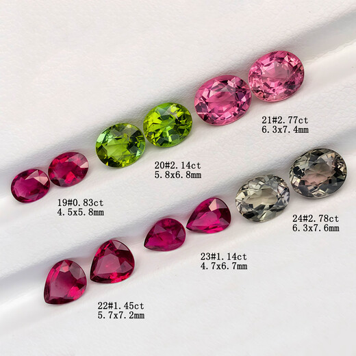 Blue Xianghe 25 Brazilian Tourmaline Pink Mint Green Blue Ruby Tourmaline Earrings Material 18k Gold Men and Women Matching Stone Pendant 2.95 carats 1#