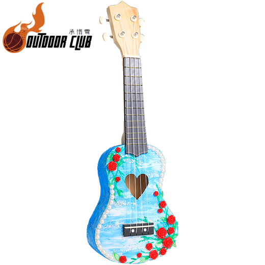 Chuangjingyi chooses children's guitar toys ukulele DIY mosaic children's handmade materials bag kindergarten paste roses on mountain city 21 inches