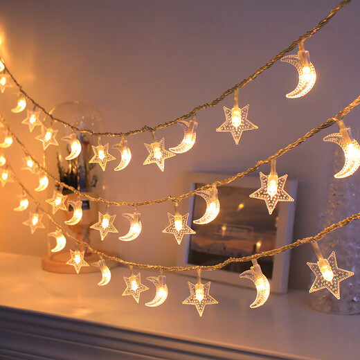 LED ambient light starry sky flashing light string outdoor ambient light room birthday light camping star light stall decorative light tent decorative light scene layout small lantern warm white romantic starry sky long battery life 1.5 meters 10 light strings