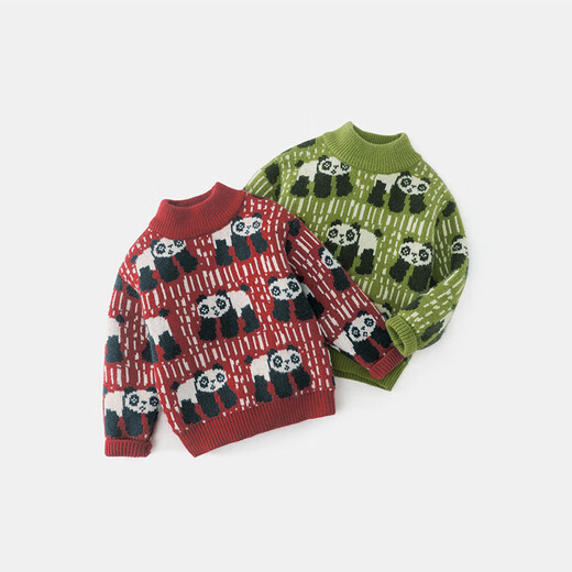 Ciciibear Boy plus Flusenpullover verdickter Herbst- und Winterpullover Baby Top Children's Girls Neujahr Red 80