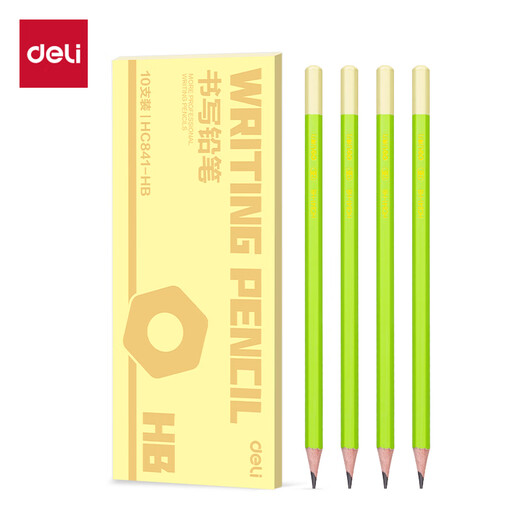 Deli 10 pack HB minimalist theme writing pencil graphite hexagonal pole log pencil exam art student sketch gift gift student start school gift HC841-HB