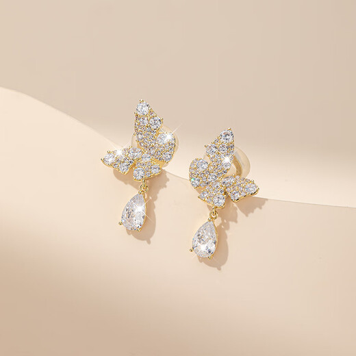 Qlady butterfly ear clip women without pierced ears light luxury high-end niche autumn and winter earrings 2025 new hot style earrings