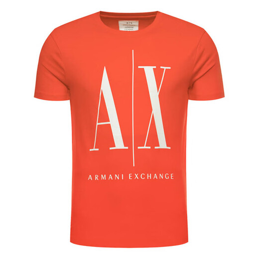 Emporio Armani Exchange Ax Armani Herren-Casual Letter Short Sleeve T-Shirt 8NZTPA ZJH4Z RED 1463 2XL (Inlandslager)