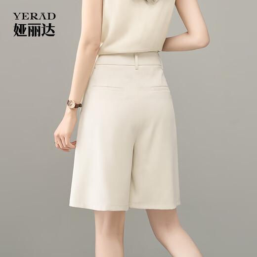 
Yalida Bermuda cool sunscreen straight shorts for women's summer pants 2025 new casual five-point suit pants light lemon rice (I0) 31