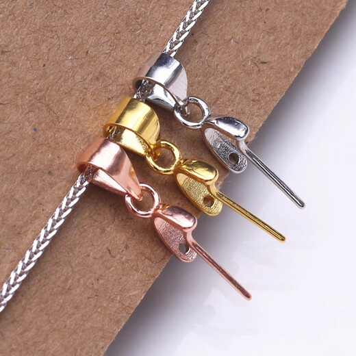 Fat Donglai same style 18K gold oblique hole pendant buckle head rose gold platinum melon seed buckle Buddha Jade Guanyin Jade Pendant PT950 platinum pendant oblique buckle