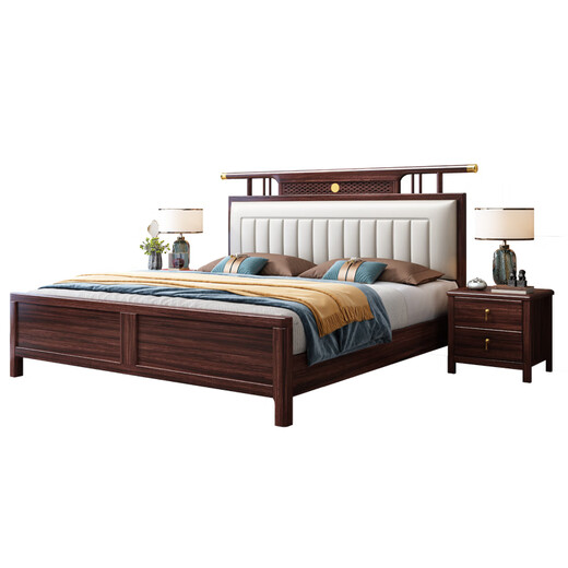 Nanzhu NUEVA Cama de madera maciza china 1.8m Doble Master Camino Soft Bande Camino de Madera de Madera Solidal Full Wothil Camada 9903#