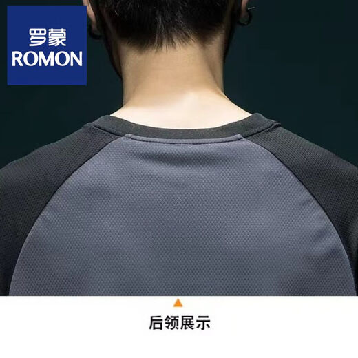 
Romon 2025 summer ice silk mesh raglan sleeve short sleeve top men loose large size thin breathable quick-drying sports T-shirt [ice silk quick-drying] 844 dark gray T-shirt M [recommended 85-100Jin [Jin equals 0.5 kg]]