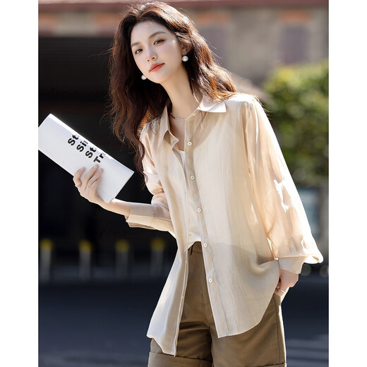
Demana [Sweet Oxygen Dopamine] Spring and Autumn Breathing Sense Lycel Lapel Shirt Light and Slack Shirt Women's Top