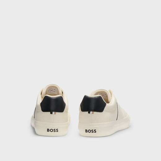 
HUGO BOSS BLACK faux leather sneakers with solid color and grain texture 50522833_101 39