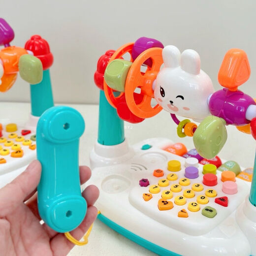 Children's music Chinese and English phone cute rabbit story baby puzzle enlightenment listening to ancient poems and numbers learning to play the piano 78926 rabbit multi-function Zhuanzhuanle phone-pink battery version