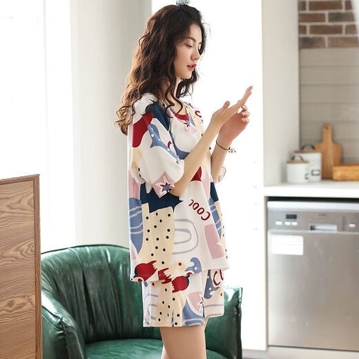 Зимний туман 100% Pure Cotton Pajama для женщин в летних шортах Short Shorts Thin Situe Student Cottlement Summer Casual Home Clothing Set набор шампанского цвета A9856 Shorts M Размер (80-100 джин [JIN равен 0,5 кг])