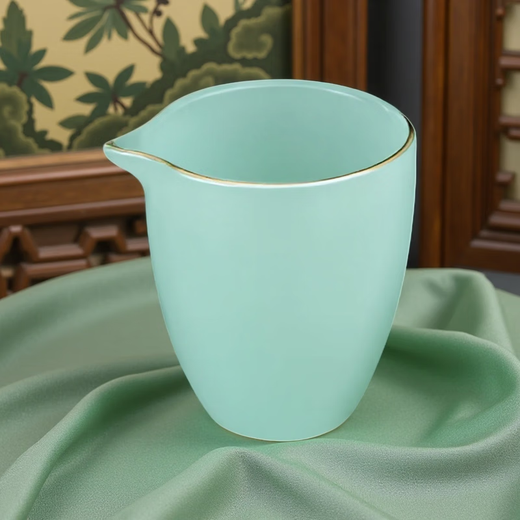 Richunliu high-end sky blue Ru kiln gilt jade porcelain Kung Fu tea set light luxury gift suet jade bowl gift box Ru Qing jade porcelain tea set gift box 10 pieces