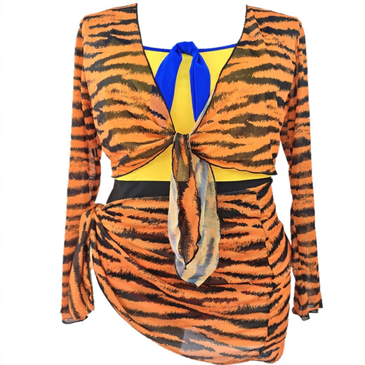 Dasheng swimsuit professional racing student one-piece new Monkey King resort hot spring quick-drying elastic long-sleeved sun protection swimming children's shorts M