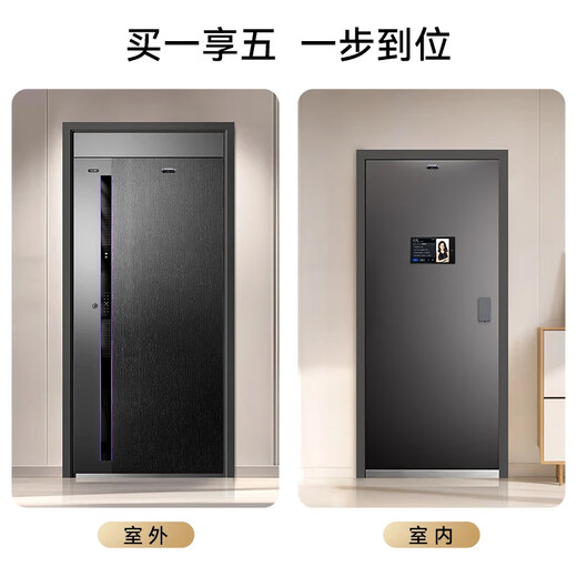 亚太天能一体化智能门AI三摄防盗监控入户门全自动进户门子母大门M3max M3max外开宽单门（1050*2050）
