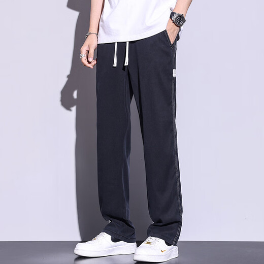 
LEE KIDS summer Tiansi casual pants men's summer loose thin cool straight ice silk sports long pants 1048 blue M height 160-170 weight 90-110Jin [Jin equals 0.5 kg]