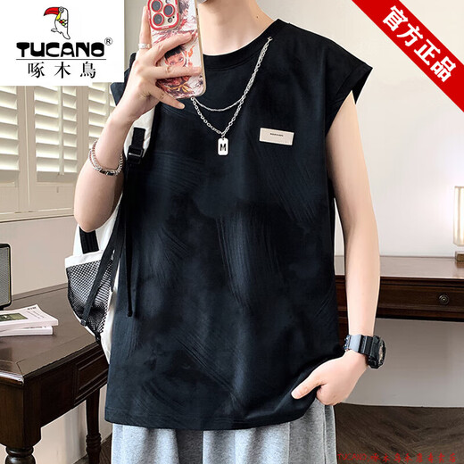 Camiseta de manga corta de seda de pájaros carpinteros de la camiseta de manga corta para hombres NUEVA SUMERA NUEVA MARDIA Fashion Vest Adolescente Casual 10512-9227 Azul L Aproximadamente 80-100Jin [Jin iguala 0.5 kg] portátil