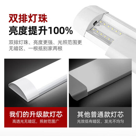 Zhijia three-proof LED lamp integrated fluorescent lamp purification lamp bracket lamp strip dust-proof lamp commercial office warehouse lamp 0.9m-30W-white light