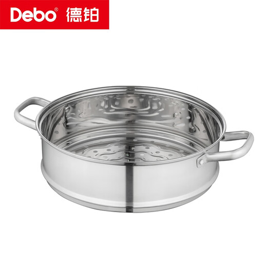 Debo Debo stainless steel steamer three-layer household composite bottom soup pot steamed steamed buns with visible high arch cover