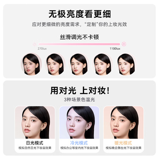 AMIRO makeup mirror mini desktop led with light fill-in desktop mirror vanity mirror with light MINI_3_Sakura Pink