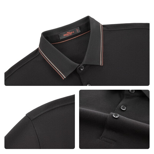 Qipai 7A antibacterial/2A anti-mite/non-deformable collar long-sleeved polo autumn business casual top