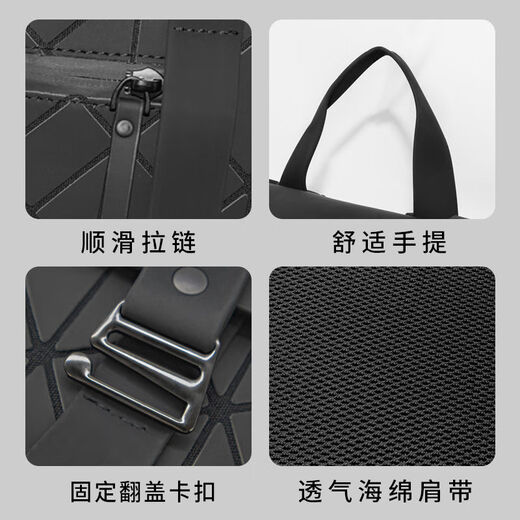 Slazenger/Slazenger Fashion Trendy PU versatile travel bag backpack for men and women diamond black