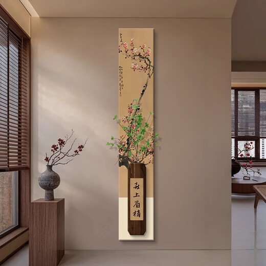 The paintings hanging on the entrance door are facing the medieval style of the new Chinese decorative paintings 2025 new Song Dynasty aesthetics BY6623+BY6624 35*210CM double layered three-dimensional frameless painting +LE