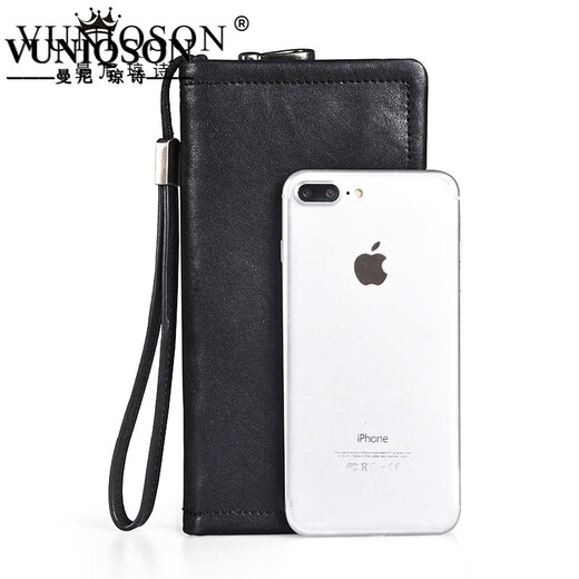 VUNIQSON brand genuine leather wallet men's long men's zipper wallet soft leather clutch business wallet trend