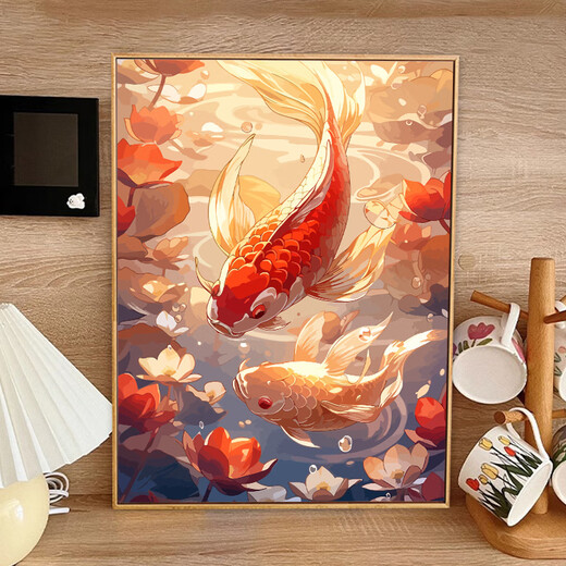 Koi springende Dragon Gate DIY Digital Ölmalereiempfindliche Aufnahmeuntersuchung Geburtstagsgeschenk handgefertigt Ölmalerei Handmalerei